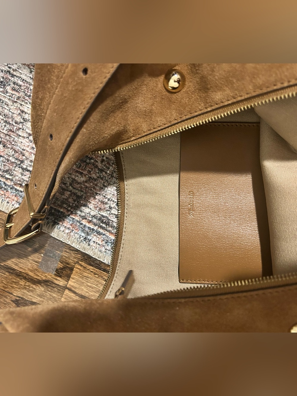 NWOT Madewell Essential Curve Suede Shoulder Bag - Picture 8 of 9